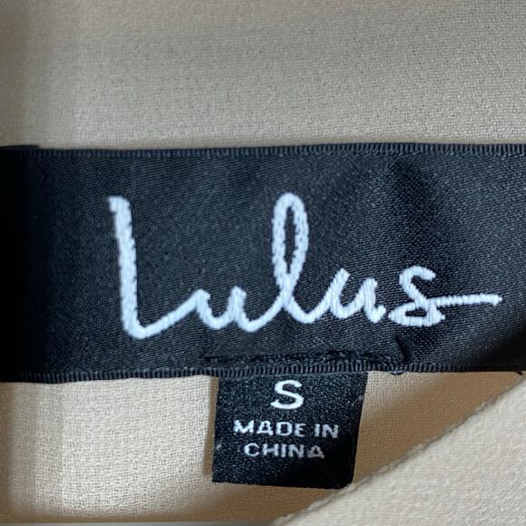 Lulus Top Pleated 3/4 Bell Sleeve Double Layer Top Cream Pink Womens Size Small - Picture 6 of 6